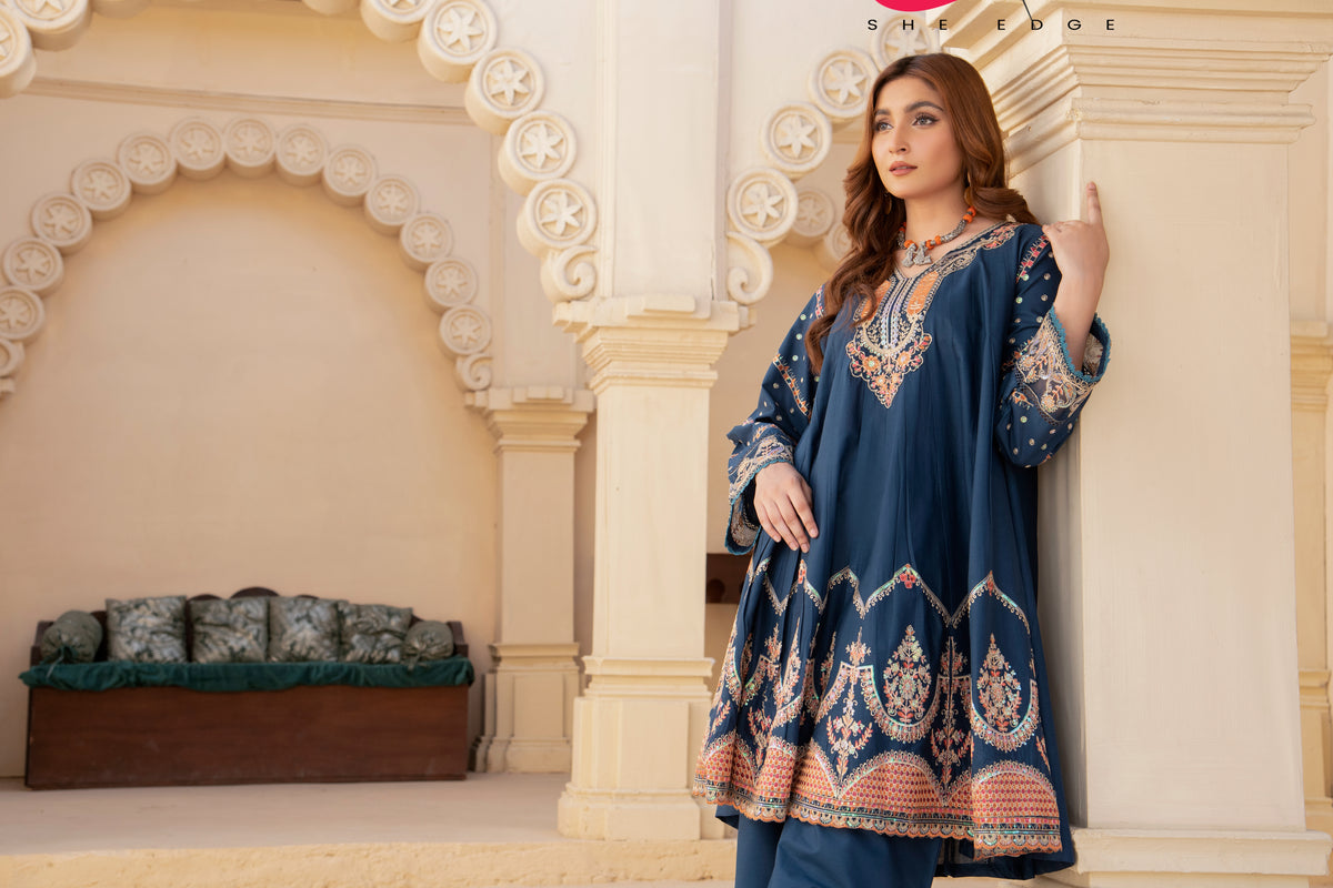 Two Piece Stitched Embroidered Suit -  Summers 2024