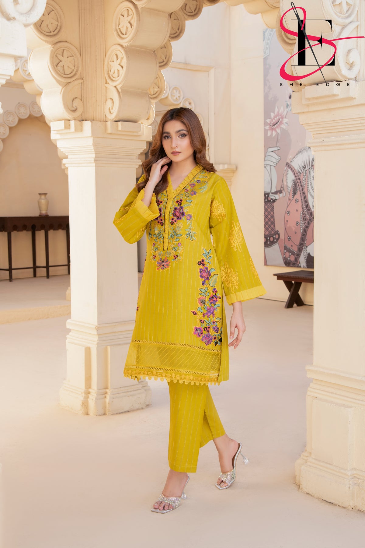 Two Piece Stitched Embroidered Suit -  Summers 2024