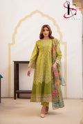 Three Piece Stitched Embroidered Suit -  Summers 2024