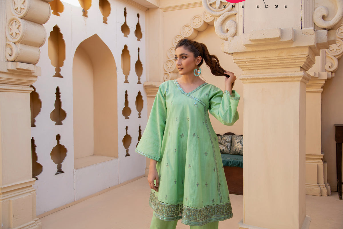 Two Piece Stitched Embroidered Suit -  Summers 2024