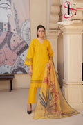 Three Piece Stitched Embroidered Suit -  Summers 2024