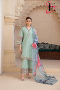 Three Piece Stitched Embroidered Suit -  Summers 2024