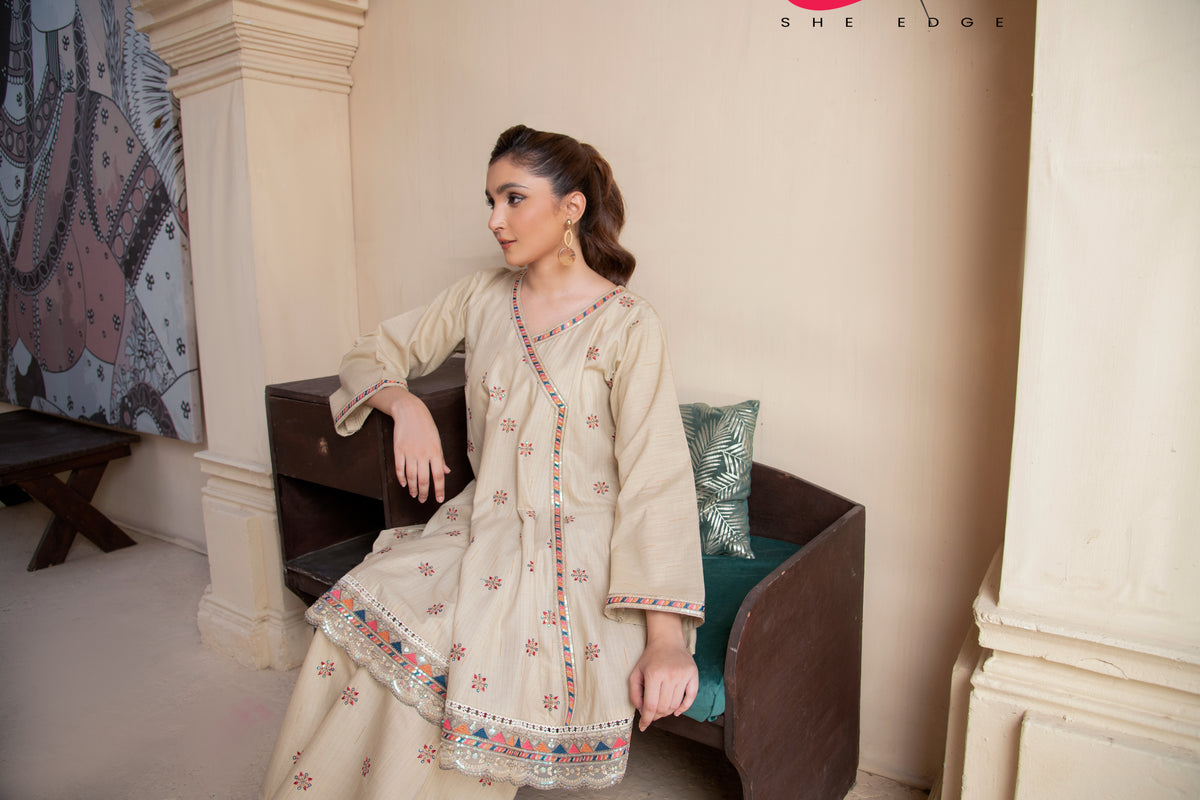 Two Piece Stitched Embroidered Suit -  Summers 2024