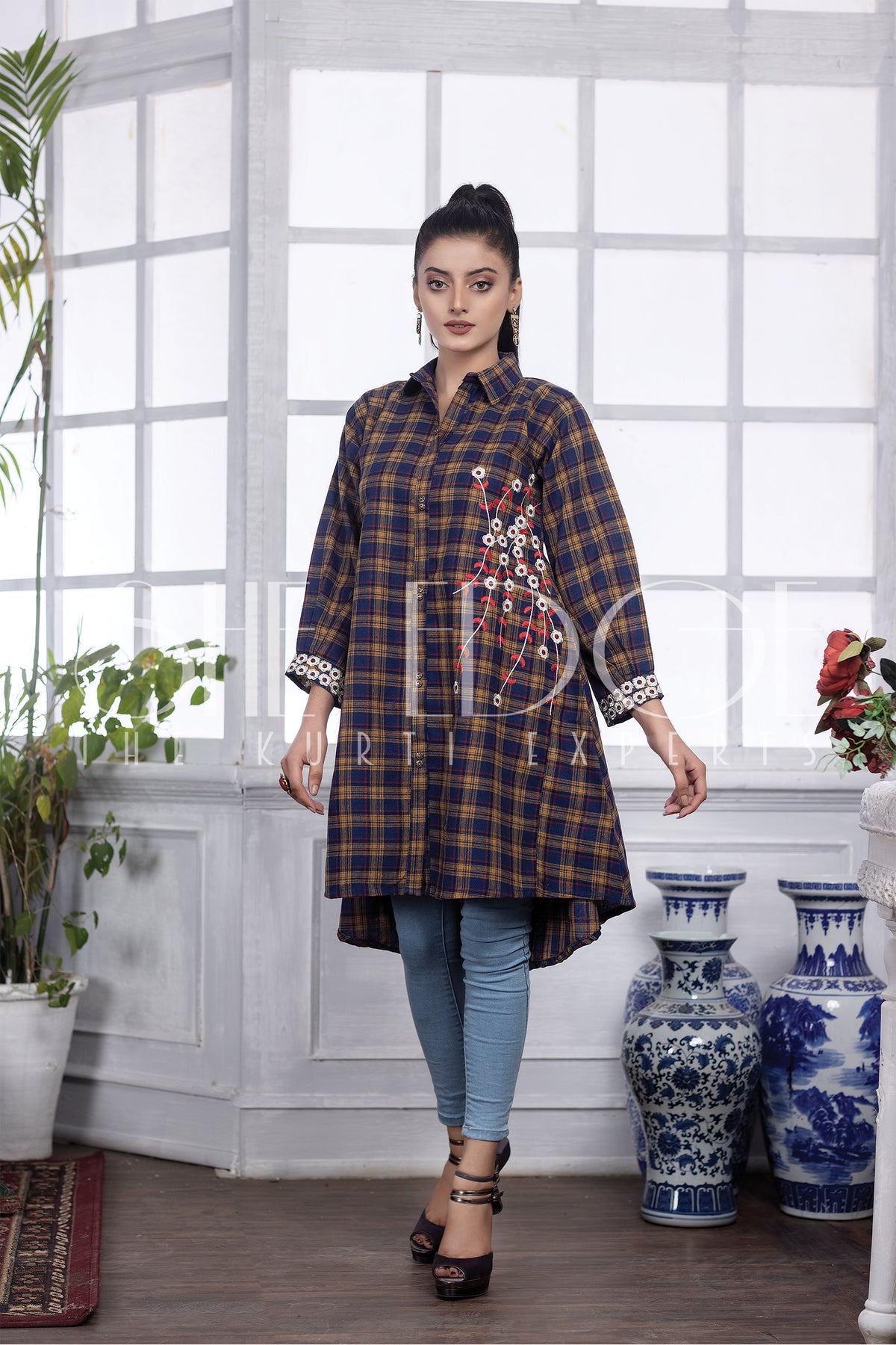 Embroidered Kurti Girls Casual Wear Pre Summers Collection 2022
