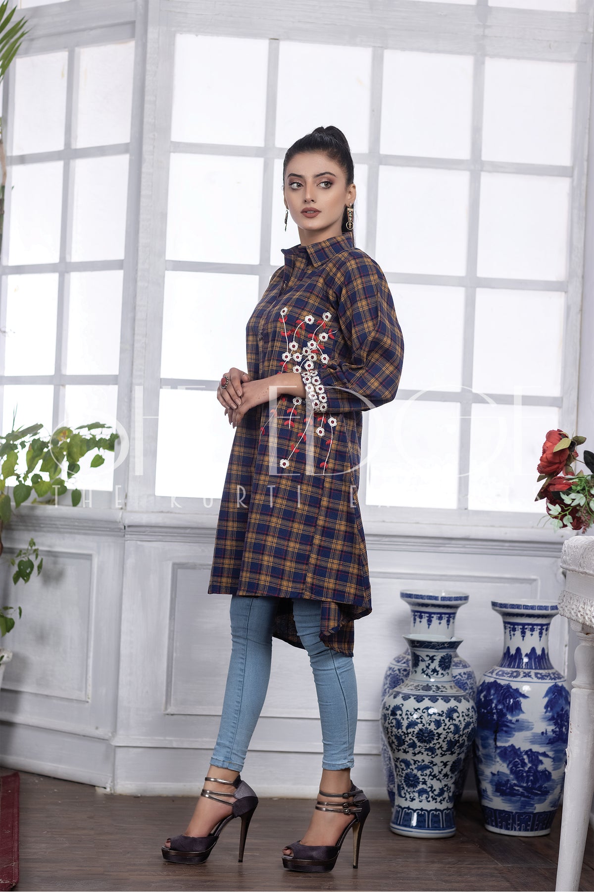 Embroidered Kurti Girls Casual Wear Pre Summers Collection 2022