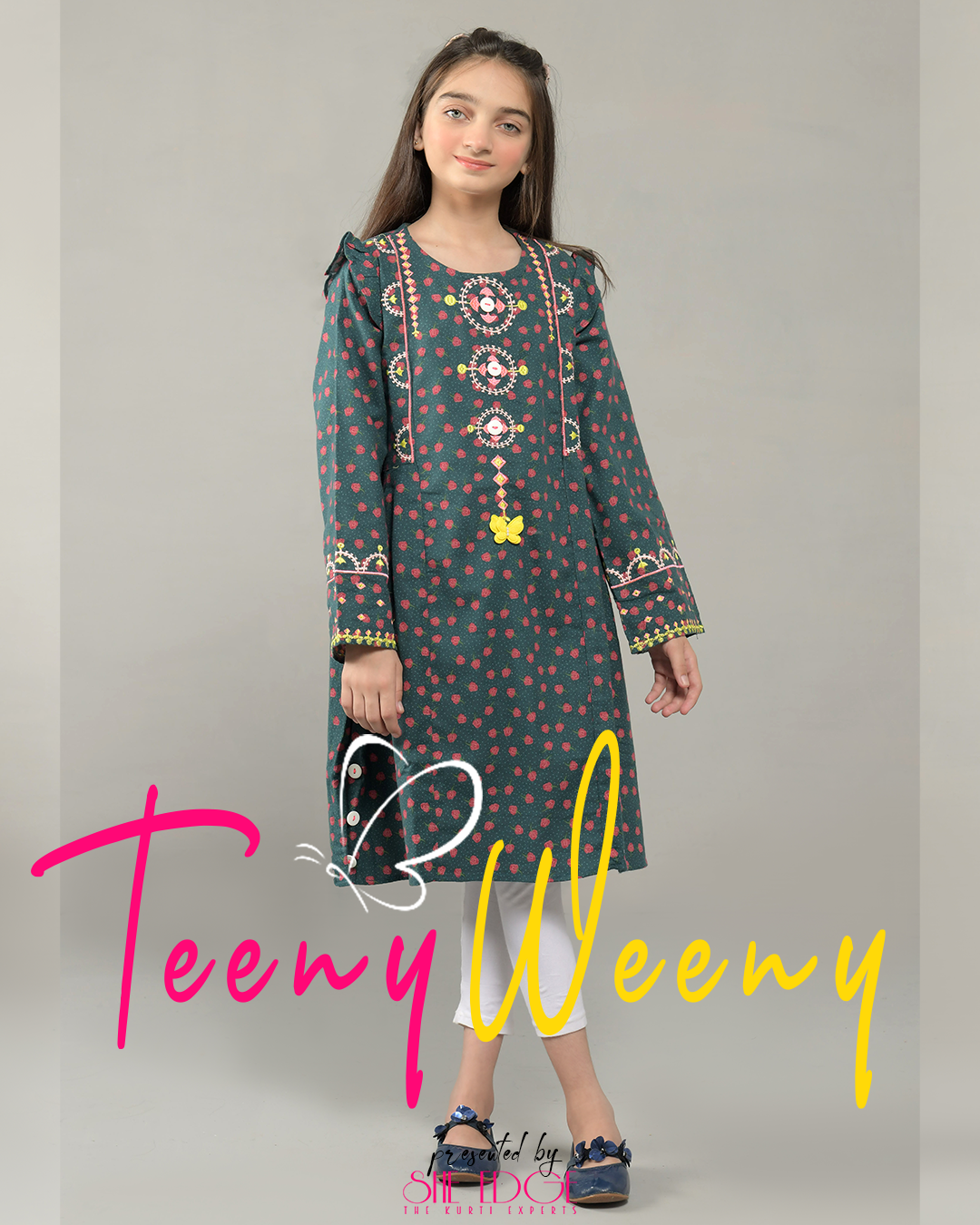 ONE PC EMBROIDERED TOP - TEENY WEENY KIDS STITCHED EASTERN WEAR