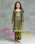 TWO PC EMBROIDERED SUIT - TEENY WEENY KIDS STITCHED EASTERN WEAR