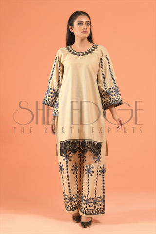 2pc Embroidered Cambric Suit -  Fall 2022