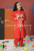 TWO PC EMBROIDERED SUIT - TEENY WEENY KIDS STITCHED EASTERN WEAR