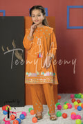 TWO PC EMBROIDERED SUIT - TEENY WEENY KIDS STITCHED EASTERN WEAR