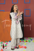 TWO PC EMBROIDERED SUIT - TEENY WEENY KIDS STITCHED EASTERN WEAR